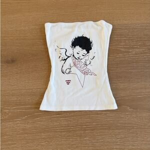 Revice Denim Tube Top Like Heaven Size XS Off White